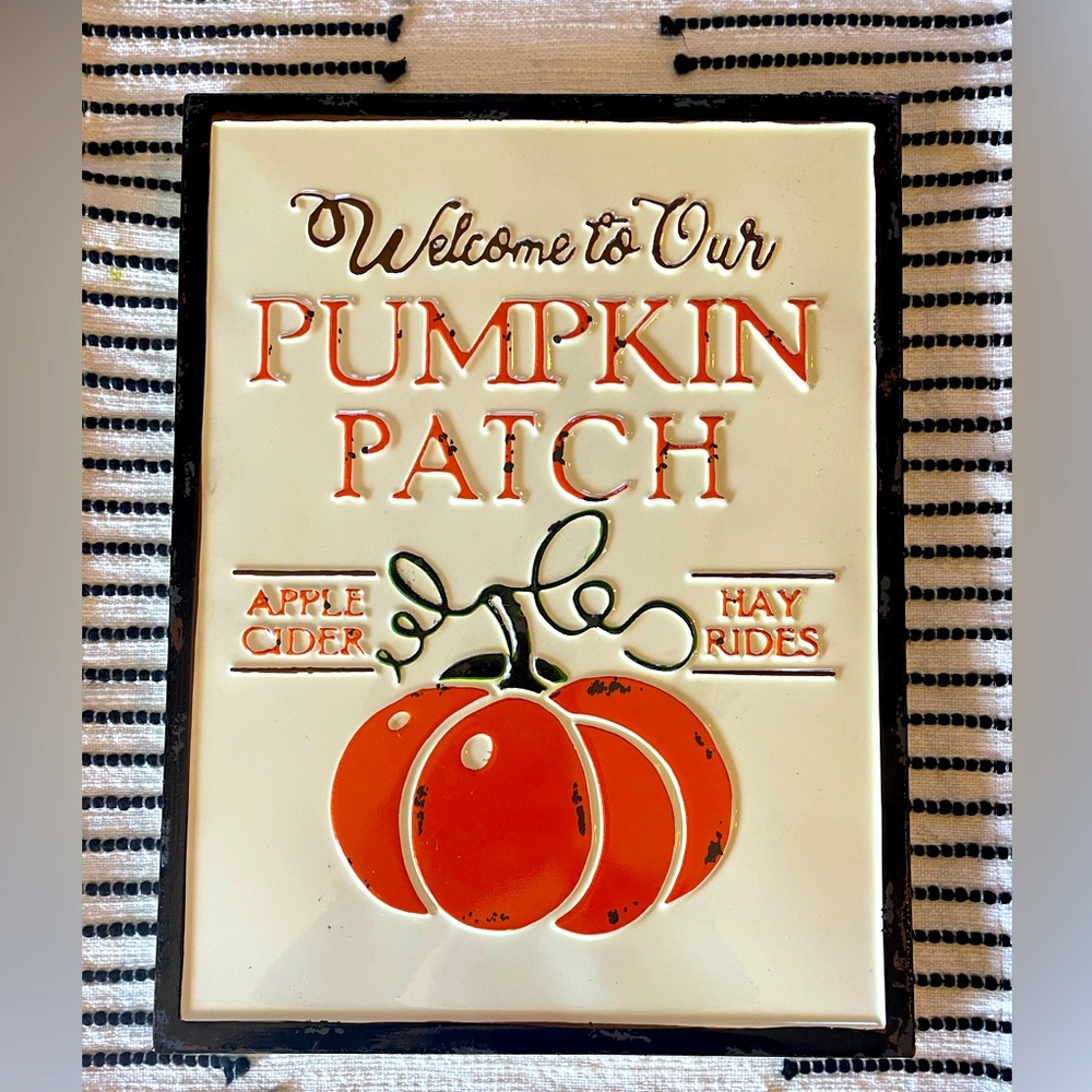 Vintage Inspired Metal Pumpkin Patch Sign